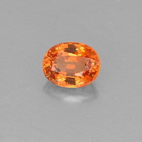 Grenat Spessartite Mandarine Orange naturelle Coupe ovale, 0.73 ct, VVS-VS