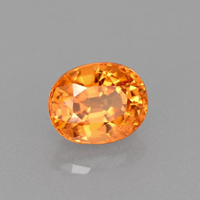 Grenat Spessartite Orange naturelle Coupe ovale, 0.94 ct, VS