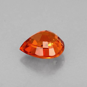 Grenat spessartite orange naturelle en forme de poire, 0,77 ct, VVS