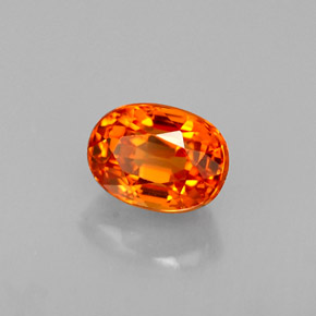 Grenat spessartite orange naturelle coupe ovale, 0,80 ct, VVS
