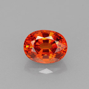 Grenat Spessartite Orange rougeâtre naturelle Coupe ovale, 1.07 ct, VVS-VS