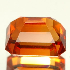 Grenat Spessartite Mandarine Orange naturelle Taille émeraude, 0.91 ct, VVS-VS