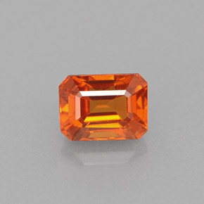 Grenat spessartite orange naturelle taille émeraude, 0,82 ct, VS