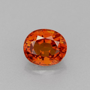 Grenat spessartite orange naturelle coupe ovale, 0,88 ct, VVS-VS