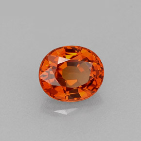 Grenat spessartite orange naturelle coupe ovale, 0,88 ct, VVS-VS