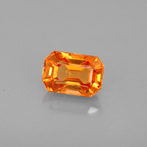 Grenat spessartite orange naturelle taille émeraude, 0,83 ct, VS