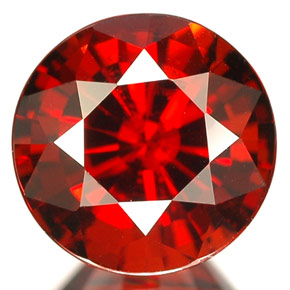 Grenat spessartite rouge naturelle coupe roude, 2,84 ct, VVS-VS