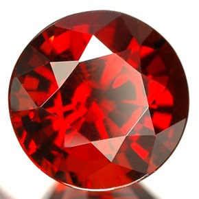 Grenat spessartite rouge naturelle coupe roude, 2,84 ct, VVS-VS