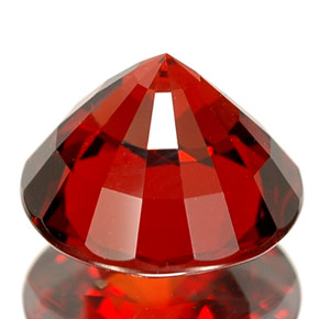 Grenat spessartite rouge naturelle coupe roude, 2,84 ct, VVS-VS