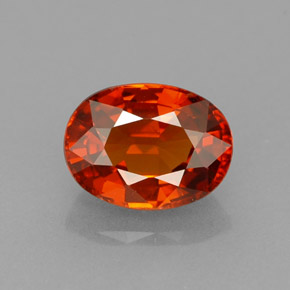 Grenat spessartite orange naturelle coupe ovale, 1,33 ct, VS
