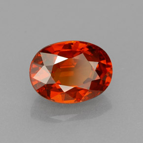 Grenat spessartite orange naturelle coupe ovale, 1,33 ct, VS