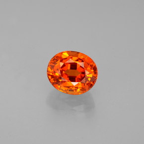Grenat spessartite orange naturelle coupe ovale, 1,37 ct, VVS