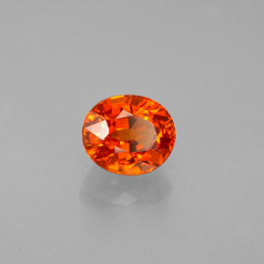 Grenat spessartite orange naturelle coupe ovale, 1,37 ct, VVS