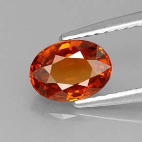 Grenat spessartite orange naturelle coupe ovale, 1,26 ct, VVS