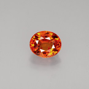 Grenat spessartite orange naturelle coupe ovale, 0,91 ct, VVS