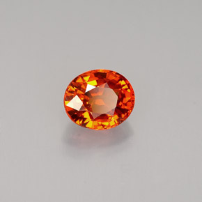 Grenat spessartite orange naturelle coupe ovale, 0,91 ct, VVS
