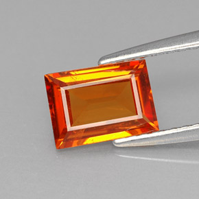 Grenat spessartite orange naturelle baguette, 1,38 ct, VS