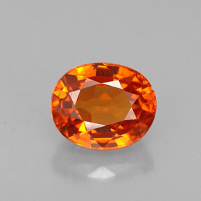 Grenat spessartite orange naturelle coupe ovale, 1,43 ct, VVS-VS
