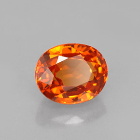 Grenat spessartite orange naturelle coupe ovale, 1,43 ct, VVS-VS