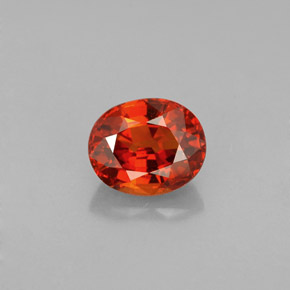 Grenat spessartite orange naturelle coupe ovale, 1,50 ct, VS