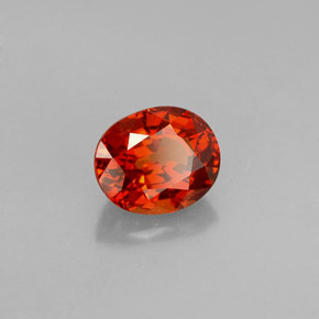 Grenat spessartite orange naturelle coupe ovale, 1,50 ct, VS