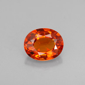 Grenat spessartite orange naturelle coupe ovale, 1,08 ct, VS