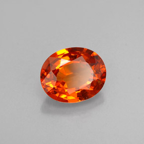 Grenat spessartite orange naturelle coupe ovale, 1,08 ct, VS