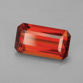Grenat Spessartite Orange rougeâtre naturelle Taille émeraude, 3.68 ct, VVS-VS