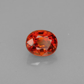 Grenat spessartite orange mandarine naturelle coupe ovale, 1,35 ct, VVS-VS