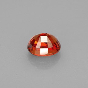 Grenat spessartite orange mandarine naturelle coupe ovale, 1,35 ct, VVS-VS