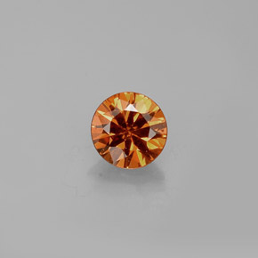 Grenat spessartite orange naturelle coupe roude, 0,34 ct, VVS-VS