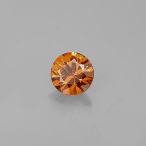 Grenat spessartite orange naturelle coupe roude, 0,34 ct, VVS-VS