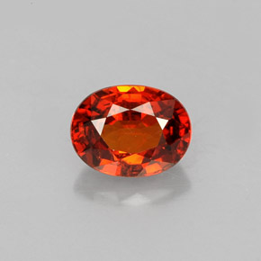 Grenat Spessartite Mandarine Orange naturelle Coupe ovale, 1.22 ct, VS