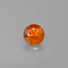 Grenat Spessartite Orange naturelle Coupe roude, 0.42 ct, VS-SI