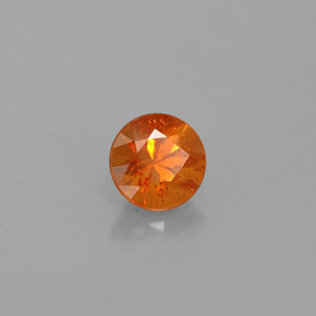 Grenat Spessartite Orange naturelle Coupe roude, 0.42 ct, VS-SI
