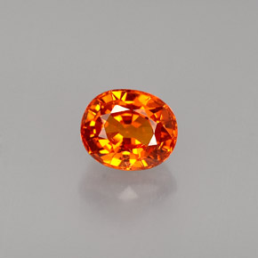 Grenat spessartite orange naturelle coupe ovale, 1,21 ct, VS