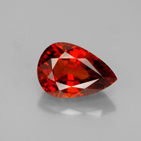 Grenat Spessartite Rouge orange naturelle En forme de poire, 1.46 ct, VVS-VS