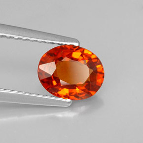 Grenat spessartite orange naturelle coupe ovale, 1,29 ct, VVS-VS