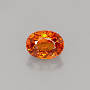 Grenat spessartite orange naturelle coupe ovale, 1,43 ct, VVS-VS