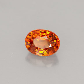 Grenat spessartite orange naturelle coupe ovale, 1,43 ct, VVS-VS