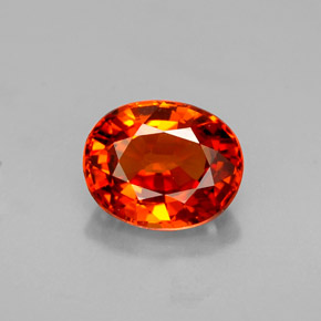 Grenat Spessartite Mandarine Orange naturelle Coupe ovale, 1.36 ct, VVS-VS