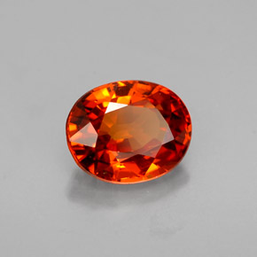 Grenat Spessartite Mandarine Orange naturelle Coupe ovale, 1.36 ct, VVS-VS
