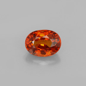 Grenat spessartite orange naturelle coupe ovale, 1,37 ct, VVS-VS