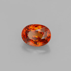 Grenat spessartite orange naturelle coupe ovale, 1,37 ct, VVS-VS