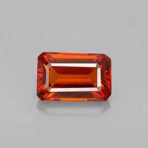 Grenat spessartite orange naturelle taille émeraude, 1,15 ct, VVS-VS