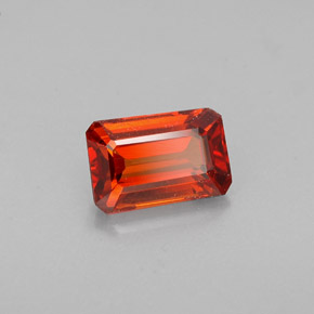 Grenat spessartite orange naturelle taille émeraude, 1,15 ct, VVS-VS