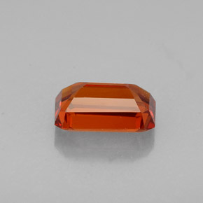Grenat spessartite orange naturelle taille émeraude, 1,15 ct, VVS-VS