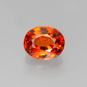 Grenat spessartite orange naturelle coupe ovale, 1,31 ct, VVS-VS