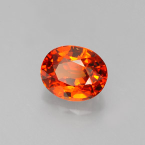 Grenat spessartite orange naturelle coupe ovale, 1,31 ct, VVS-VS
