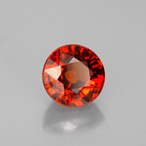 Grenat spessartite orange naturelle coupe roude, 0,96 ct, VVS-VS